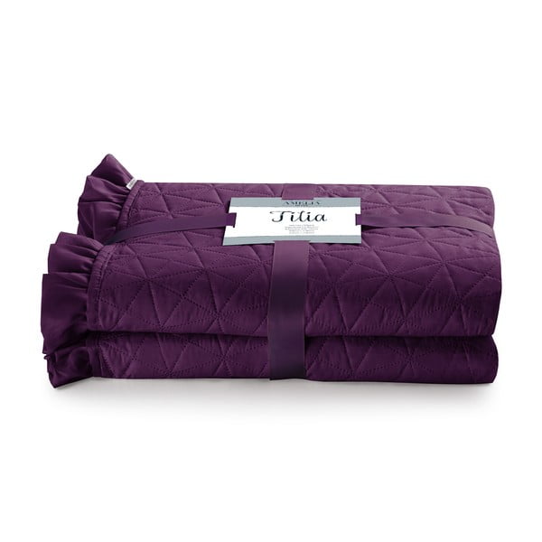 Fioletowa narzuta AmeliaHome Tilia Plum, 220x240 cm-image-2