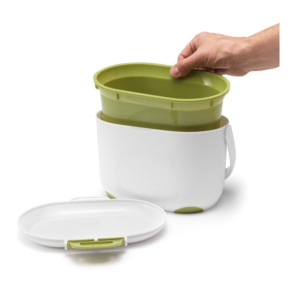 Biało-zielony pojemnik na odpadki organiczne Addis Caddy, 2,5 l-image-2