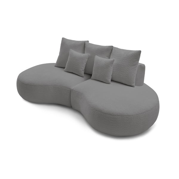 Jasnoszara sofa z materiału bouclé 260 cm Saint-Germain – Bobochic Paris-image-4