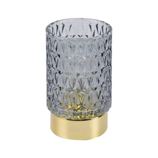 Szara szklana lampka dekoracyjna LED PT LIVING Diamond