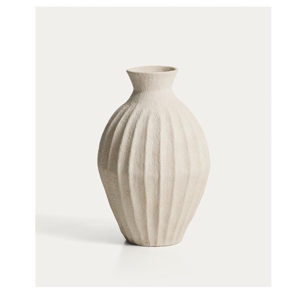 Kremowy ręcznie wykonany/wysoki wazon z papier mâché (wysokość 67 cm) Arquena – Kave Home