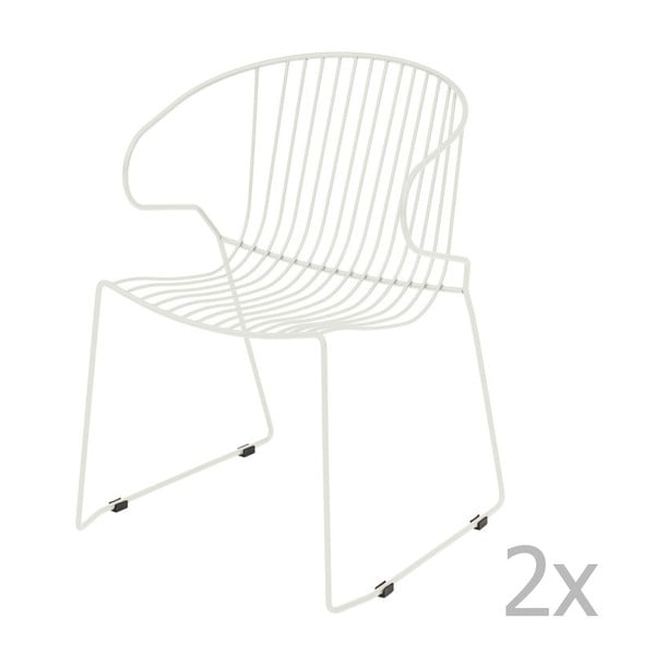 Zestaw 2 białych krzeseł ogrodowych Isimar Bolonia