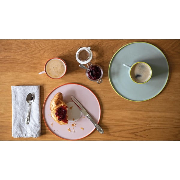 Zestaw różowej kamionkowej filiżanki i talerza Remember Greta, 250 ml-image-1
