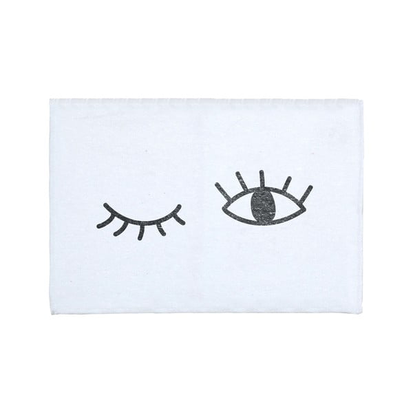 Biały dywanik łazienkowy z domieszką bawełny Really Nice Things Eyes, 40 x 60 cm