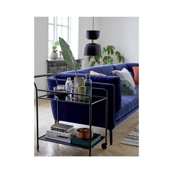 Zielona butelka szklana z korkiem Bloomingville-image-1