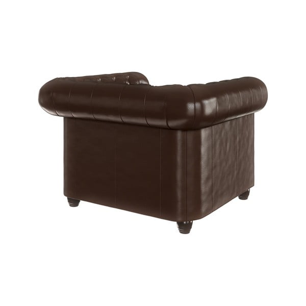 Ciemnobrązowy fotel z imitacji skóry York – Ropez-image-2