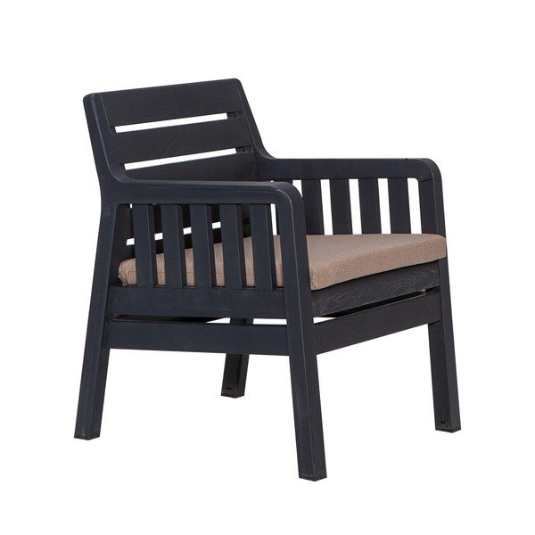 Antracytowy zestaw mebli ogrodowych dla 2 osób Lara – Floriane Garden-image-1