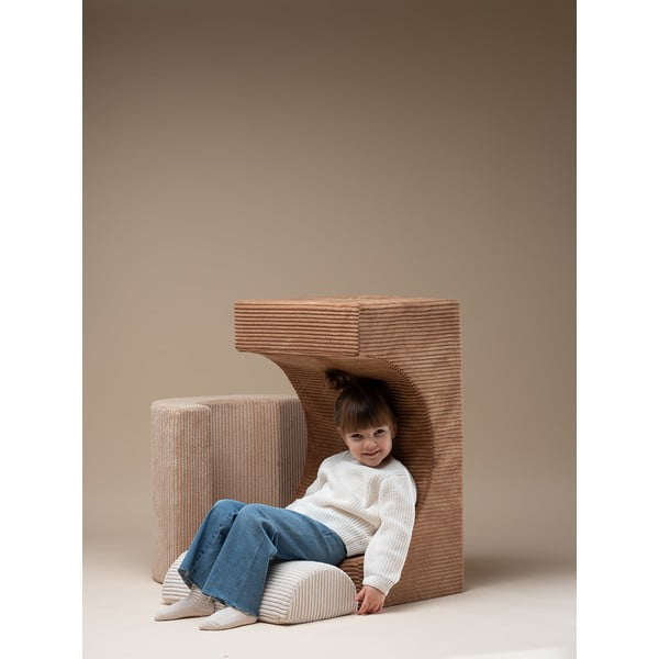 Brązowy sztruksowy piankowy plac zabaw 3 szt. wysokość 37 cm 75x49 cm Rainbow Montessori – Wigiwama-image-4