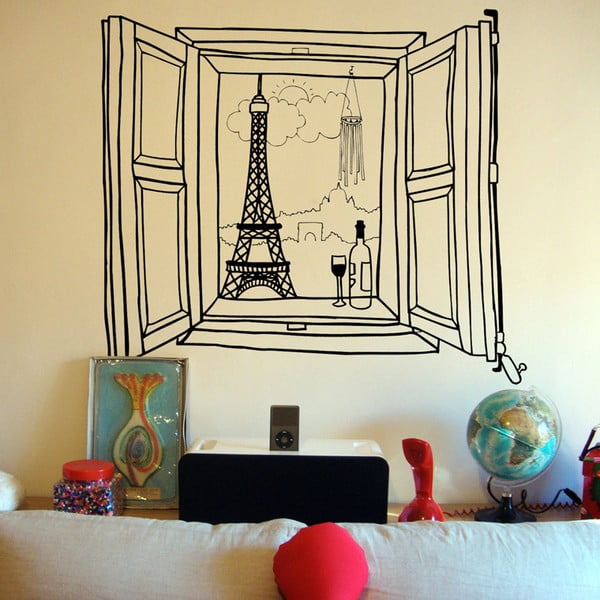 Naklejka Paris Window, 110x131 cm