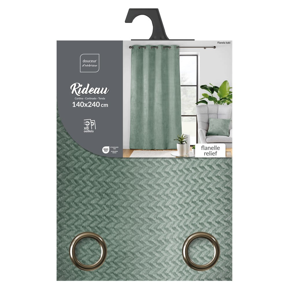 Zielona zasłona z mikfroflaneli 140x240 cm Flanela – douceur d'intérieur (zdjęcie 9)