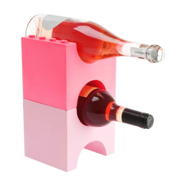 Różowy stojak na butelki PT Brick