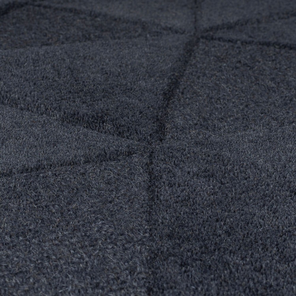 Antracytowy wełniany okrągły dywan tkany ręcznie ø 160 cm Shard Charcoal – Flair Rugs (zdjęcie 4)