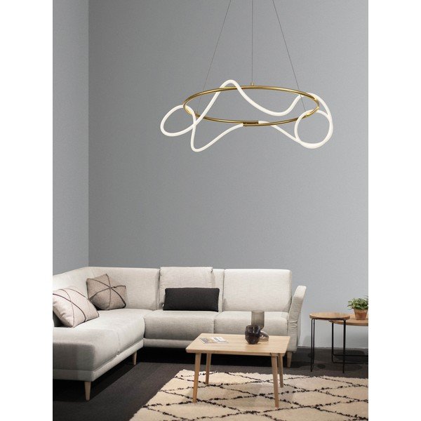 Aluminiowa lampa wisząca LED ze ściemniaczem w kolorze złota z kloszem ze szkła akrylowego ø 70 cm Tiriac – Nova Luce-image-1