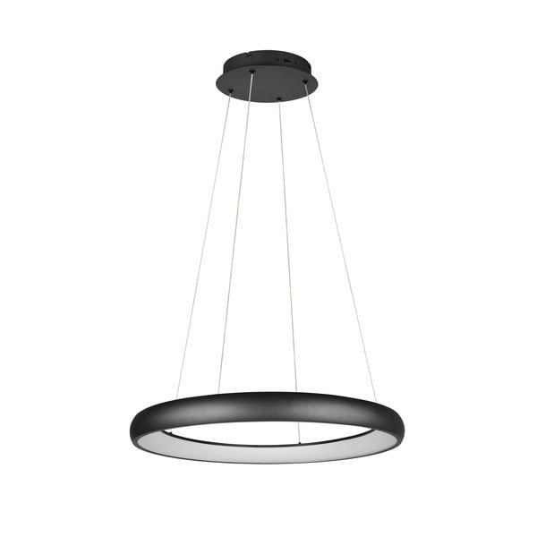 Czarna lampa wisząca LED ze ściemniaczem i metalowym kloszem ø 75 cm Cardona – Trio