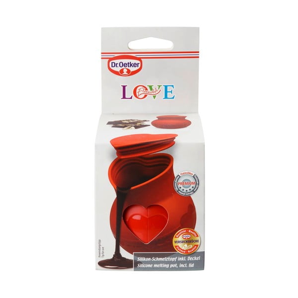 Czerwone silikonowe naczynie do rozpuszczania czekolady Dr. Oetker Flexxibel Love, 250 ml-image-2