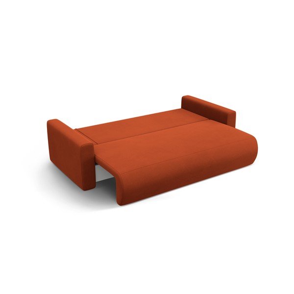 Ceglasta aksamitna rozkładana sofa ze schowkiem 238 cm Belfast – Cosmopolitan Design-image-2