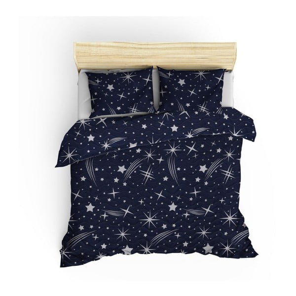 Narzuta pikowana z 2 poszewkami na poduszki Polle, 200x220 cm