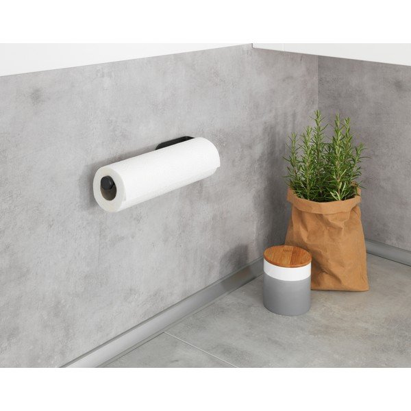 Czarny ścienny uchwyt na ręczniki papierowe Wenko Nio-image-1