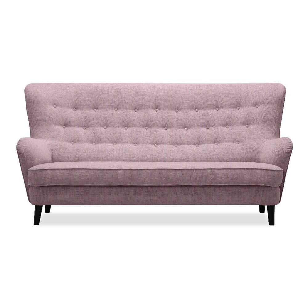 Różowa sofa trzyosobowa Vivonita Fifties