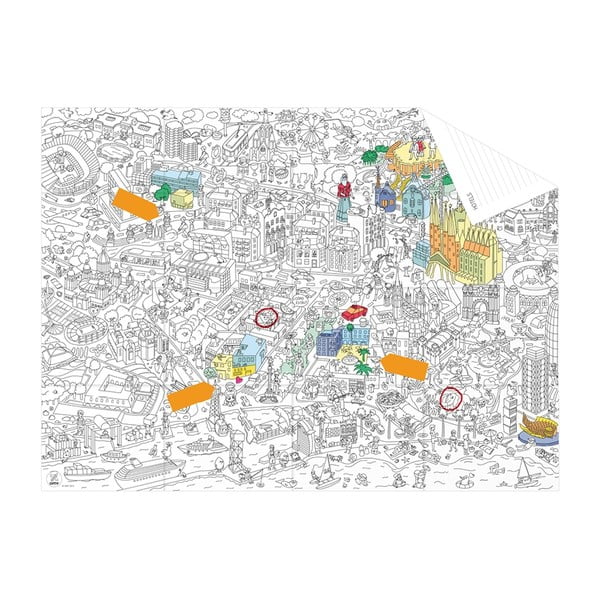 Kieszonkowa mapa-kolorowanka Barcelone