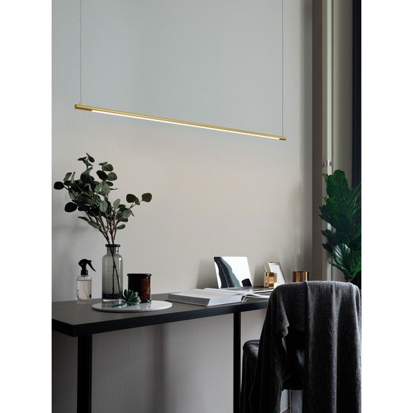 Aluminiowa lampa wisząca LED w kolorze mosiądzu Elettra – Nova Luce-image-1