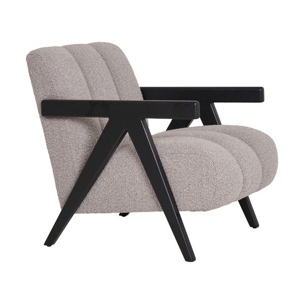 Jasnoszary fotel z materiału bouclé Florence – House Nordic-image-3