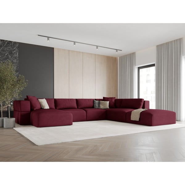 Bordowy narożnik (prawostronny/w kształcie litery U) Esther – Milo Casa-image-1