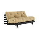 Musztardowa rozkładana sofa 160 cm Roots Black Night – Karup Design