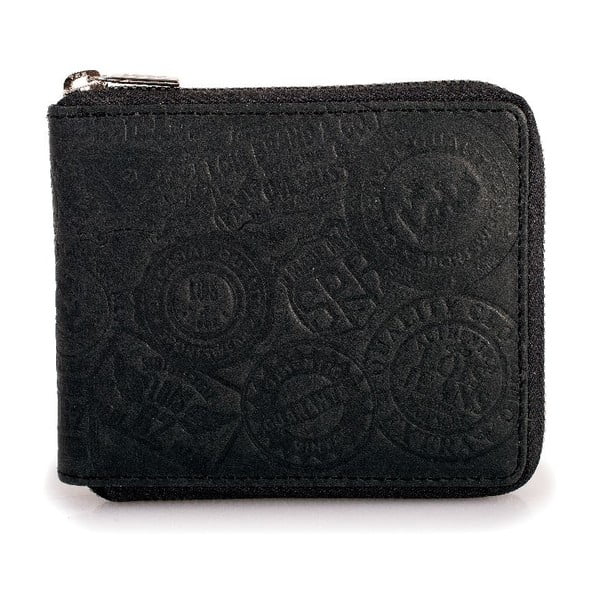 Skórzany portfel Lois Black, 10,5x8,5 cm