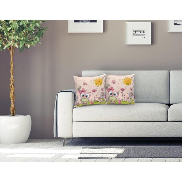 Dziecięca poszewka na poduszkę 43x43 cm Pink Owl – Mila Home-image-1