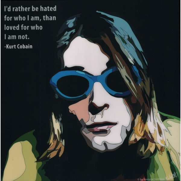 Obraz "Kurt Cobain - I rather be hated"