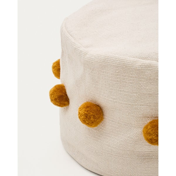 Musztardowo-beżowy puf Manua – Kave Home-image-1