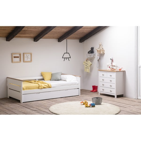 Białe rozkładane łóżko Marckeric Lola, 90x190 cm-image-1