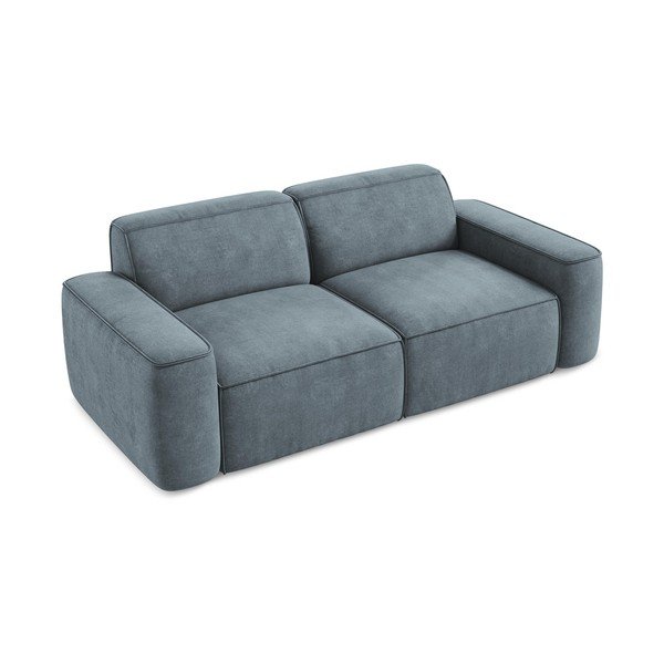 Szaroniebieska sofa z tkaniny szenilowej 204 cm Omao – Makamii-image-2