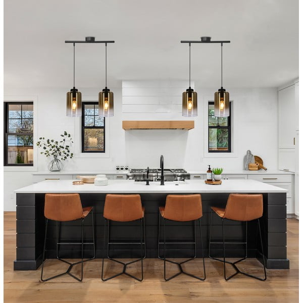 Czarna lampa wisząca ze szklanym kloszem ø 10 cm Aspra – Candellux Lighting-image-1