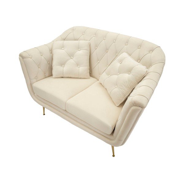 Kremowa aksamitna sofa 130 cm Budapest – Mauro Ferretti-image-3