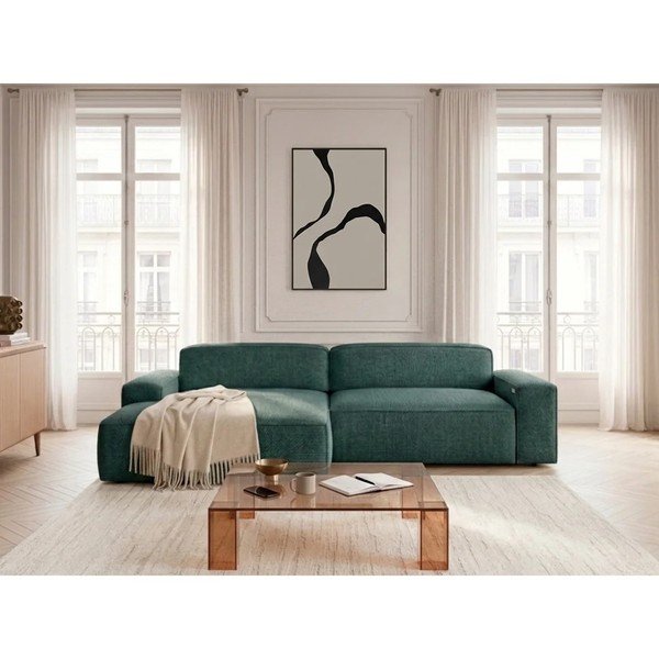 Zielony rozkładany/z elektryczną regulacją siedziska narożnik (lewostronny) Abel – Bobochic Paris-image-4