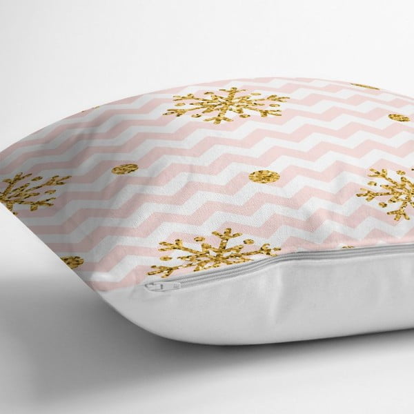 Świąteczna poszewka na poduszkę Minimalist Cushion Covers Golden Snowflakes, 42x42 cm-image-1