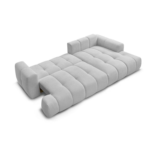 Jasnoszary rozkładany/ze schowkiem narożnik (prawostronny/z szezlongiem) Fuji – Bobochic Paris-image-4