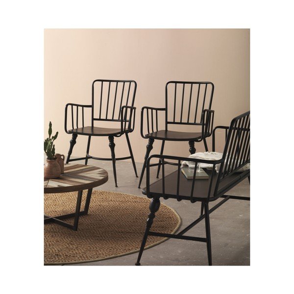 Czarna ławka metalowa Geese Gap-image-2