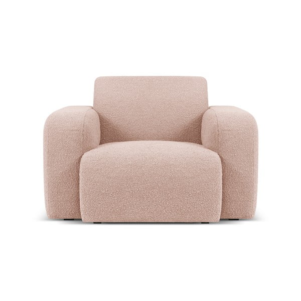 Różowy fotel z materiału bouclé Molino – Micadoni Home