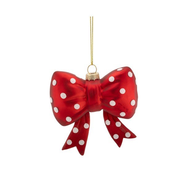 Szklana ozdoba świąteczna 3,5 cm Spotty Bow – Sass & Belle