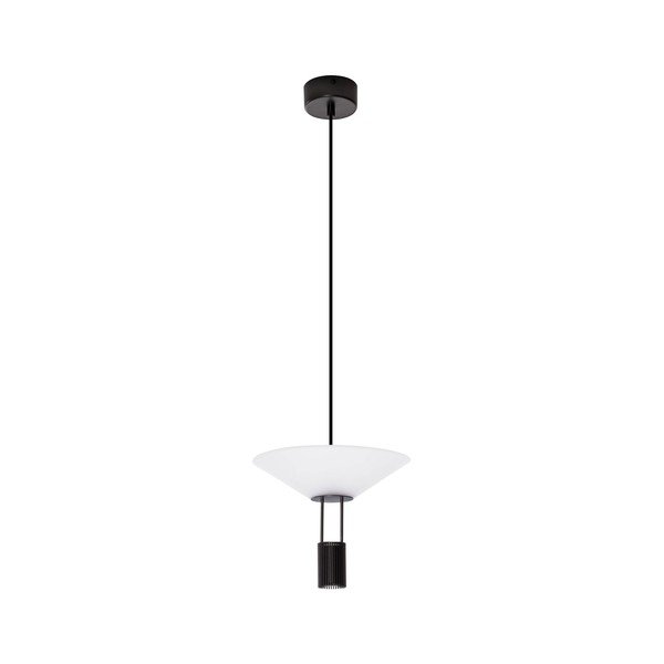Aluminiowa lampa wisząca LED w kolorze matowej czerni z kloszem ze szkła akrylowego ø 22 cm Anafi – Nova Luce