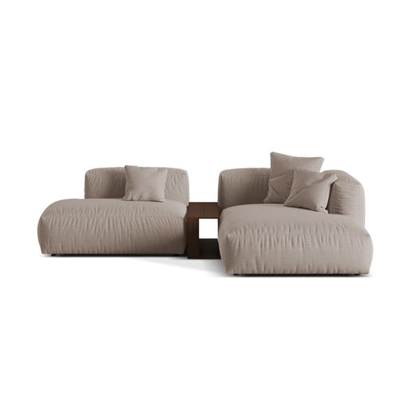 Beżowy narożnik modułowy (prawostronny) Martina – Micadoni Home