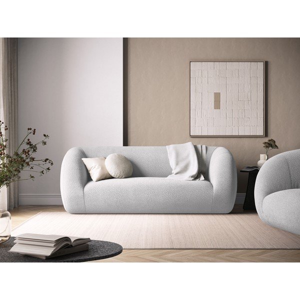 Jasnoszara sofa z materiału bouclé 210 cm Essen – Cosmopolitan Design-image-1