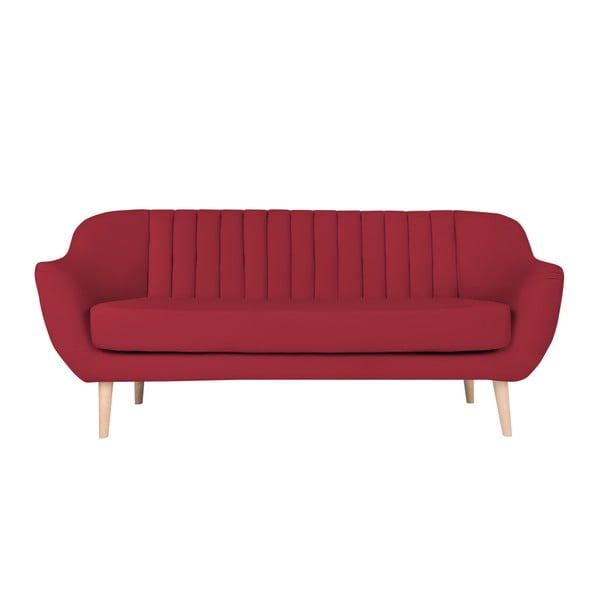 Czerwona sofa 3-osobowa Micadoni Home Vincente