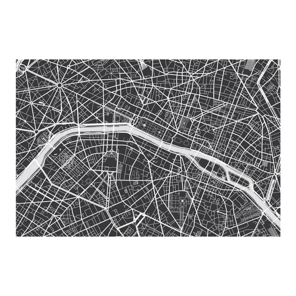 Obraz Homemania Maps Paris Black, 70x100 cm