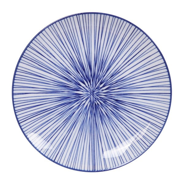 Niebieski talerz porcelanowy Tokyo Design Studio Lines, ø 20,6 cm