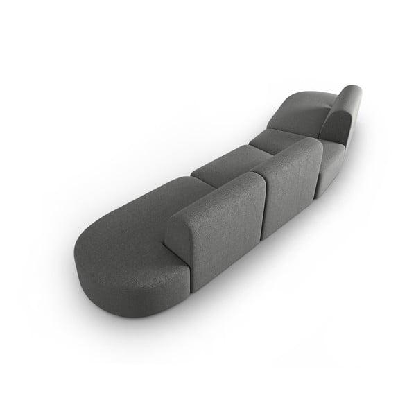 Szara sofa  z tkaniny szenilowej lewostronna 428 cm Paolo – Milo Casa-image-3