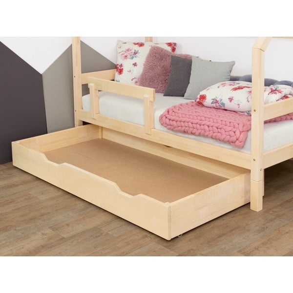 Biała szuflada pod łóżko ze stelażem i wypełnionym dnem Benlemi Buddy, 90x180 cm-image-2